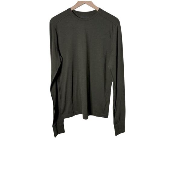 Outerknown Mens Breathe Long Sleeve Merino Baselayer Size Medium Olive Night - Picture 3 of 10